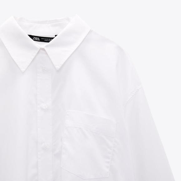 ZARA POPLIN SHIRT WITH POCKET Bloggers favorite - Picture 3 of 4